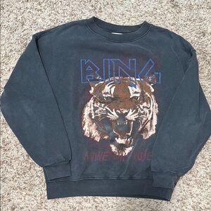 Anine Bing Black Tiger Graphic Sweater